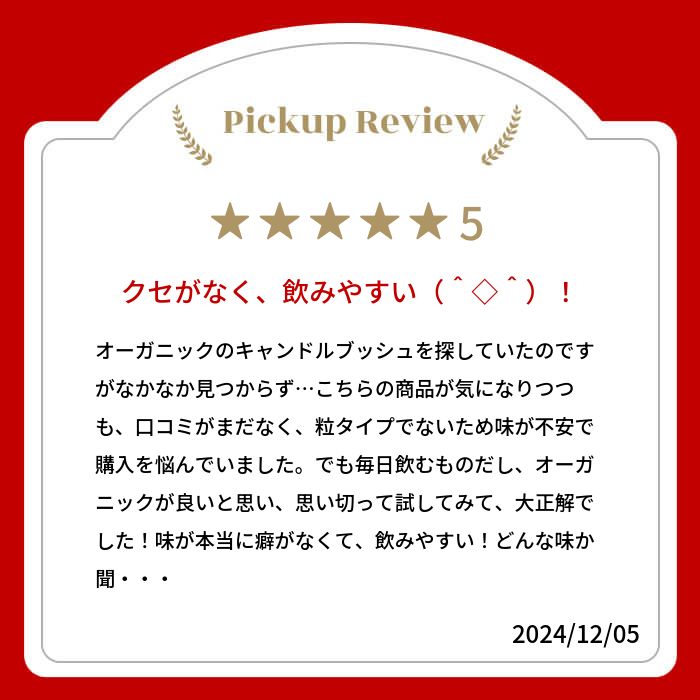 【新商品レビューキャンペーン対象】100%オーガニック キャンドルブッシュ パウダー / candl