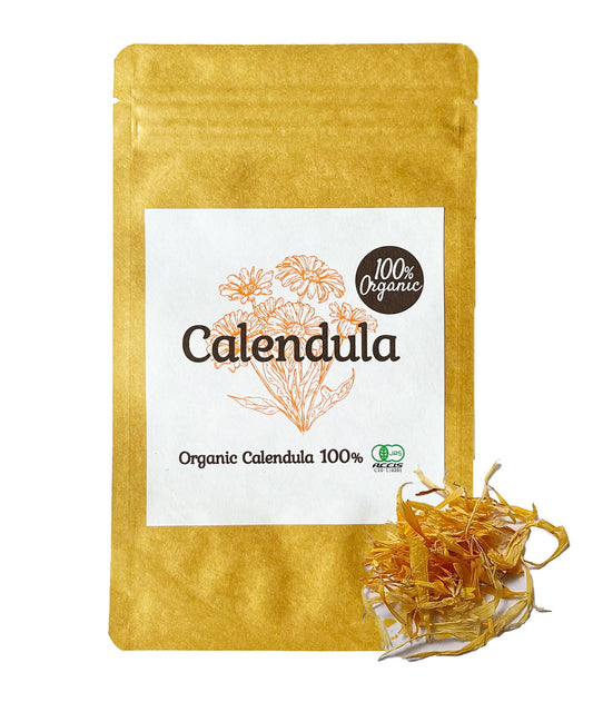 【新商品レビューキャンペーン対象】100%オーガニック カレンデュラ / Calendula officinalis 25g ポットマリーゴールド 金盞花 キンセンカ フィトステロール カロテノイド フラボノイド ルテイン 肌 免疫 胃腸 ハーブティー アーユルヴェーダ