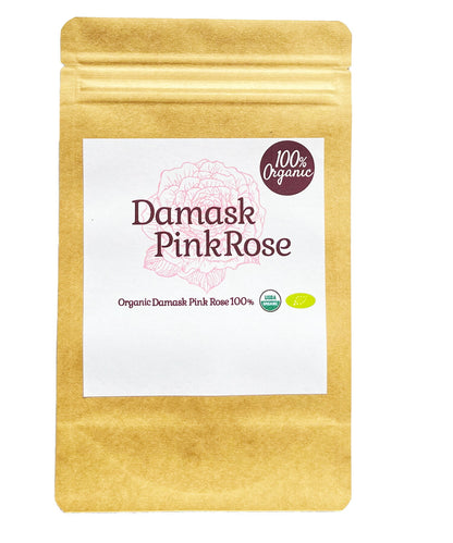 【新商品レビューキャンペーン対象】100%オーガニック ダマスクローズ ペタル / Damask Rose Petal 100g バラ 薔薇 Rosa Damascena 花弁 ゲラニオール ネロル フェニルアルコール リナロール ハーブティー ポプリ 入浴剤 アーユルヴェーダ