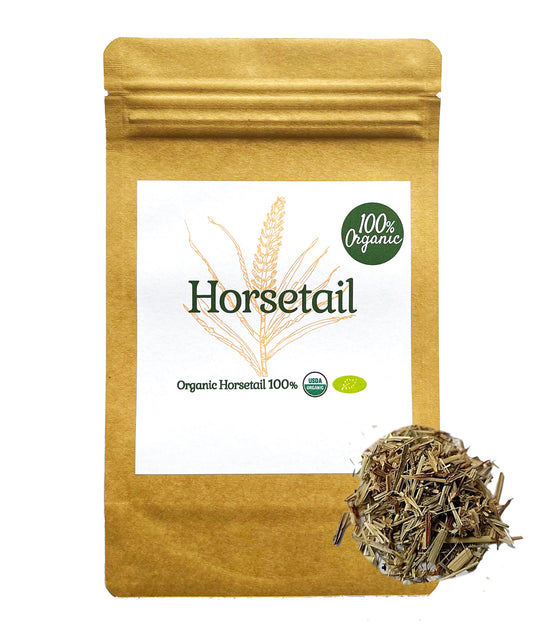 【新商品レビューキャンペーン対象】100%オーガニック  ホーステイル ( スギナ )/ Horsetail 50g ホーステール ティー 問荊 Equisetum arvense シリカ 二酸化ケイ素 カルシウム フラボノイド サポニン タンニン 髪 肌 爪 ハーブティー アーユルヴェーダ メディカルハーブ