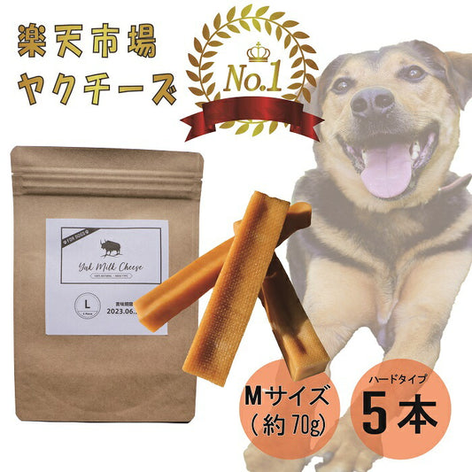 【楽天1位!】自然な製法にこだわった ヒマラヤ ヤクチーズ スティック Mサイズ (約70g)  5本 ハードタイプ 犬用おやつ 犬の歯の健康  ペットフード ヒマチ― 犬用ガム ヤクミルク ドッグフード 無添加 高たんぱく グルテンフリー グレインフリー