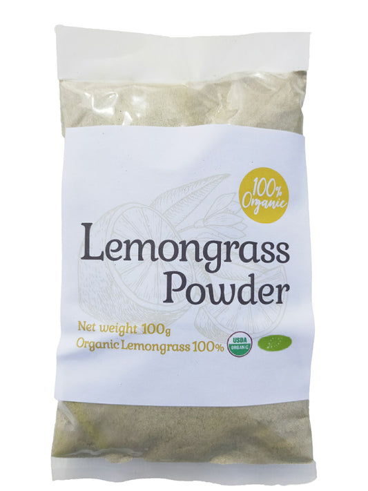 【新商品レビューキャンペーン対象】100%オーガニック レモングラス パウダー / Lemongrass Powder 100g アーユルヴェーダ 優しい風味 ハーブティー 美容