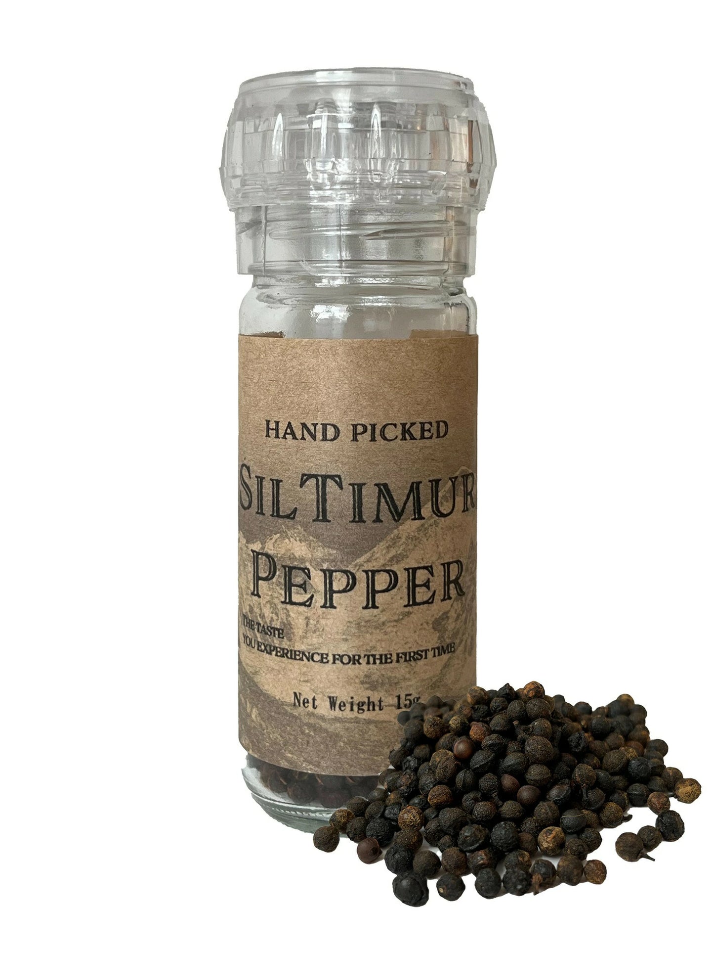 手摘み シルティムールペッパー  | 爽山椒 Sil Timur Pepper 15g(ミル付き) ヒマラヤ産 和名のなかった ネパール 伝統 スパイス 香辛料 柑橘系の香り nepal pepper カレー フレンチ イタリアン アジア料理 中華 和食 製菓 調味料 シーズニング 山椒 胡椒 珍しい食材 レモングラス ライム