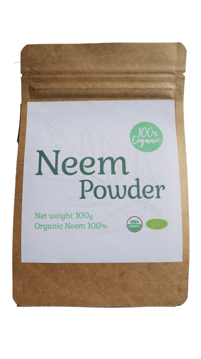 100%オーガニック　ニームパウダー(neem powder) 200g 環境に配慮したチャック付きパック  無農薬栽培　サロン専売品　欧米オーガニック規格　アーユルヴェーダ　ミラクルニーム 　美容　シャンプー　ヘアケア　ニームティー　ハーブティー　健康　害虫駆除　ガーデニング