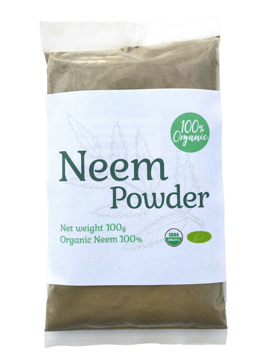 100%オーガニック ニームパウダー(neem powder) 100g  無農薬栽培 サロン専売品 欧米オーガニック規格 アーユルヴェーダ ミラクルニーム  美容 シャンプー ヘアケア ニームティー ハーブティー 健康 害虫駆除 ガーデニング