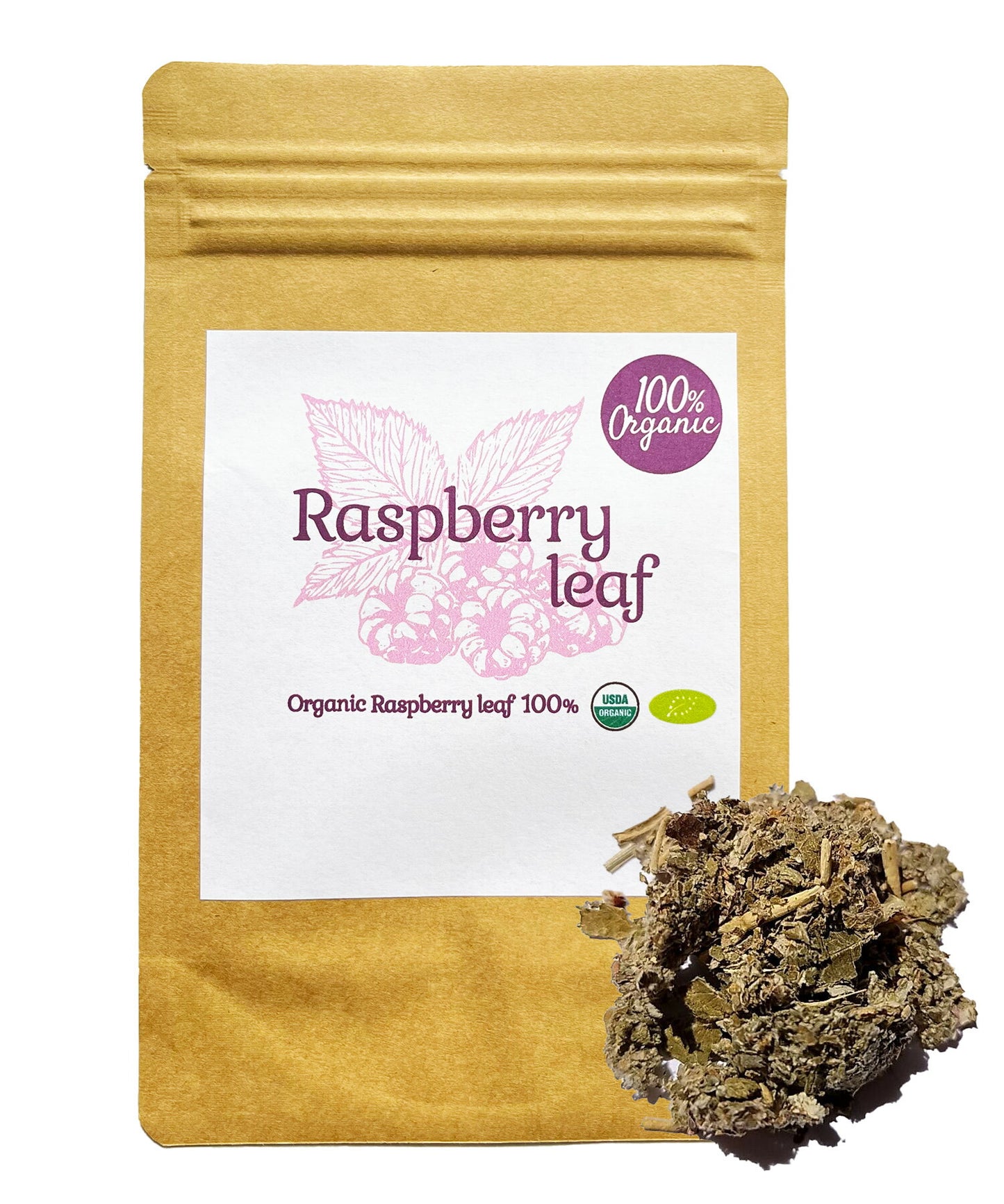 【新商品レビューキャンペーン対象】100%オーガニック ラズベリー リーフ  / Raspberry Leaf 100g Rubus idaeus ヨーロッパキイチゴ フラガリン ビタミン タンニン 鉄分 妊活 妊婦 出産 ハーブティー メディカルハーブ アーユルヴェーダ