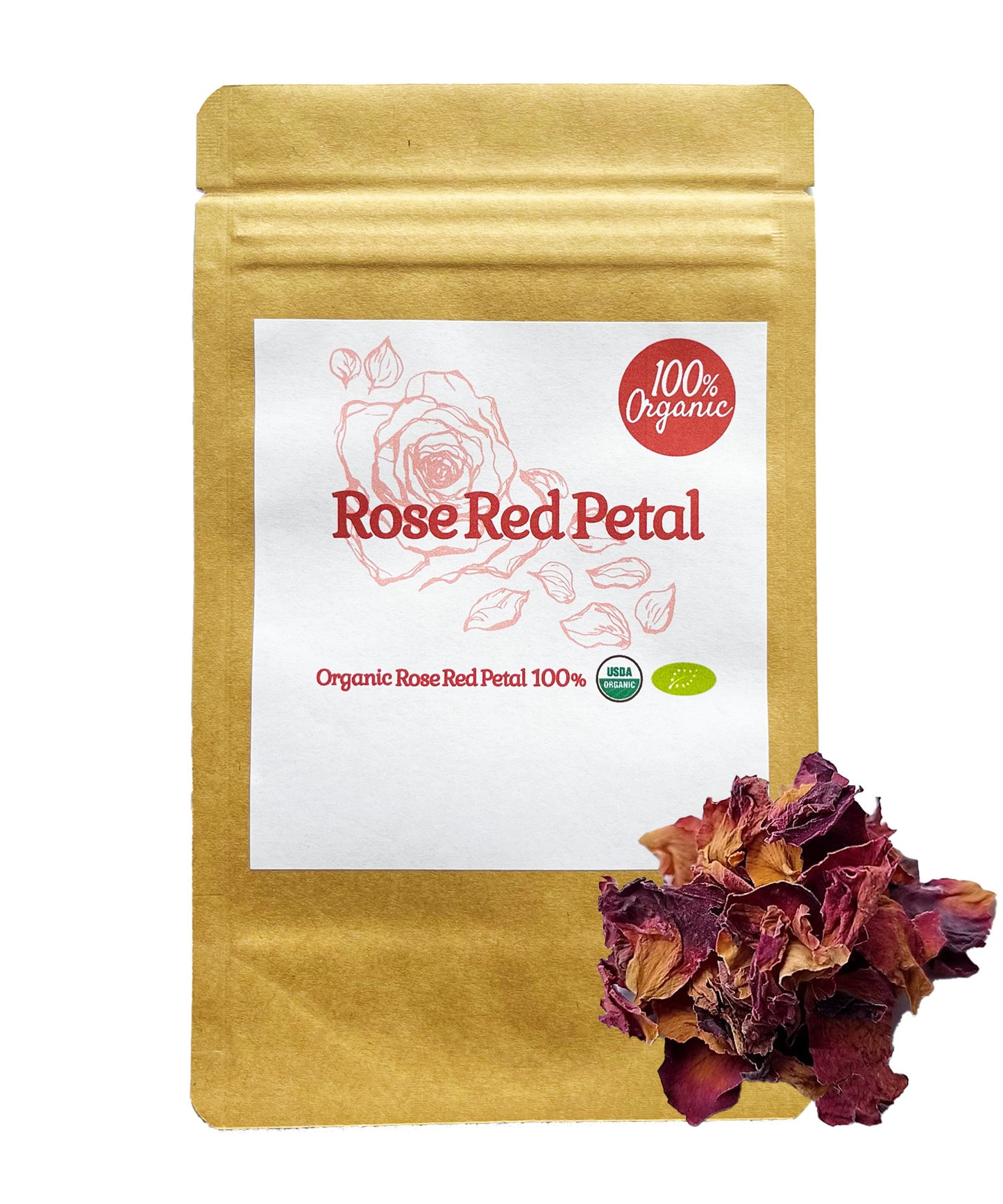 【新商品レビューキャンペーン対象】100%オーガニック ローズ ガリカ ペタル / Rose Gallica Petal 50g バラ 薔薇 アポテカリーローズ 花弁 ペクチン 有機酸 ニコチン酸アミド 脂肪酸 タンニン ハーブティー ポプリアーユルヴェーダ