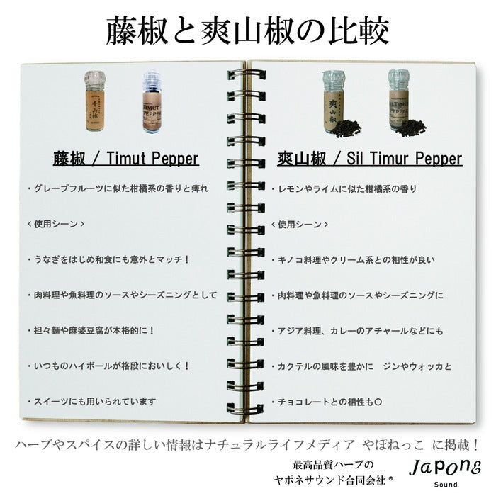 手摘み 爽山椒 | シルティムールペッパー Sil Timur Pepper 15g(ミル付き)ヒマラヤ産 和名のなかった ネパール 伝統 スパイス 香辛料 柑橘系の香り nepal pepper カレー フレンチ イタリアン アジア料理 中華 和食 製菓 調味料 シーズニング 山椒 胡椒 珍しい食材 レモングラス ライム