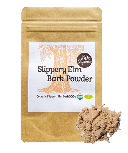 【新商品レビューキャンペーン対象】100%オーガニック スリッパリー エルム バーク パウダー / Slippery Elm Bark Powder 100g Ulmus rubra アカニレ アカハルニレ カルシウム フラボノイド 胃腸 喉 肌 アーユルヴェーダ