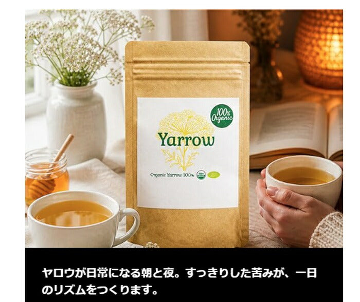 【新商品レビューキャンペーン対象】100%オーガニック ヤロウ Yarrow 100g ノコギリソウ